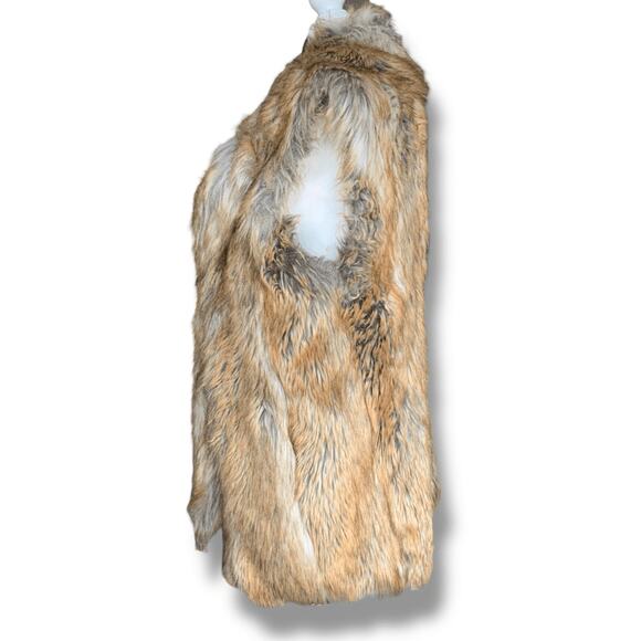 Vintage Y2K Ralph Lauren Denim & Supply Faux Fur Long Vest Boho Western Medium - Picture 4 of 12